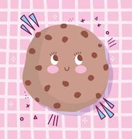 Cute cartoon cookie character design vector