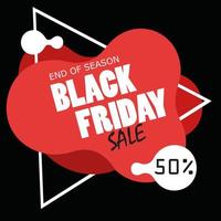 Black friday end of season sale banner vector
