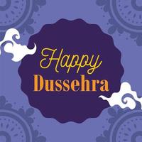 feliz festival dussehra de la india tarjeta religiosa tradicional vector