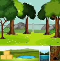 Four different scenes in nature setting  vector