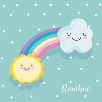 Cute rainbow wallpaper design vector