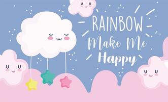 Little cartoon clouds banner design vector