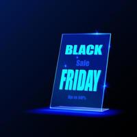 Glass Black friday promotion sign vector