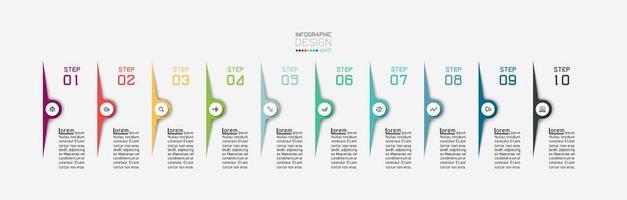 10 step business advertising presentation infographic vector