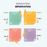 educación infografía colorido diseño de nota vector