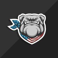 American bulldog flag bandana mascot vector