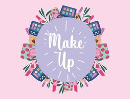 Make-up and beauty products label with lettering