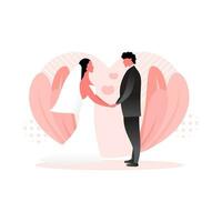 amantes de la novia y el novio boda-ilustración plana vector