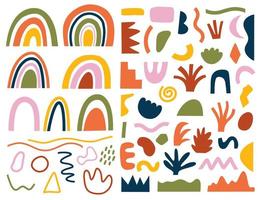 Set of hand drawn various shapes and doodles vector