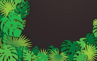 Tropical leaves corner frame with copyspace vector