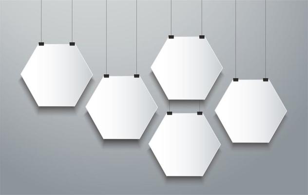 Hanging hexagon frame picture set