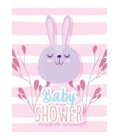 Baby shower card with cute little rabbit vector