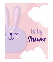 tarjeta de baby shower con lindo conejito vector