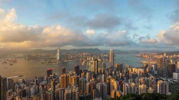 timelapse del paisaje urbano en hong kong