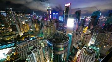 Hong Kong på natten från taket