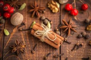 Collection of spices for mulled wine and pastry