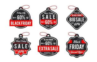 Classic Black Friday Sale Labels Collection vector