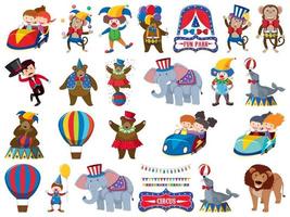 Large set of isolated circus objects vector