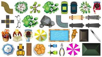 Set of Aerial Element House Decorations Isolated vector