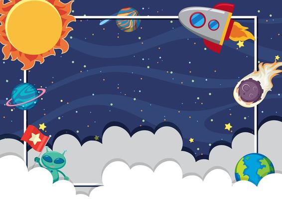 Kids space theme frame 