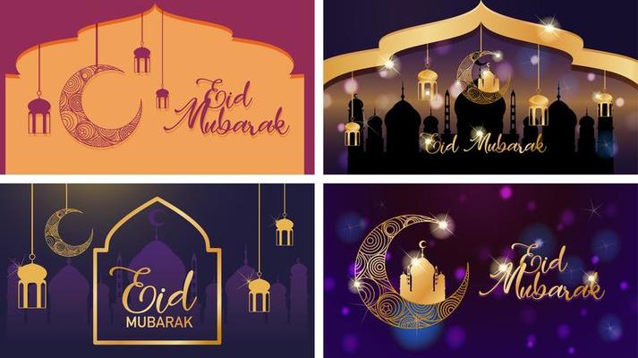 Four background designs for Muslim festival