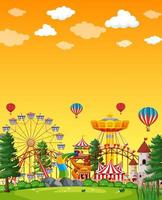 Amusement park scene at daytime vector