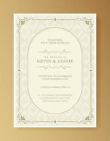 Retro wedding invitation on white  vector