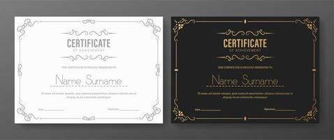 Certificate of achievement with classic frame  vector