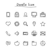 Doodle education icons  vector