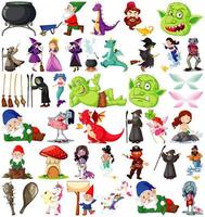 Characters and fantasy theme isolated on white background vector