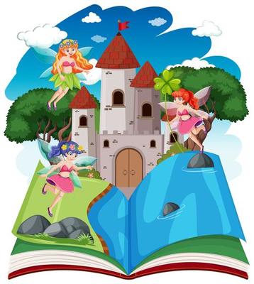 Fairytale and Castle Tower on Pop-up Book