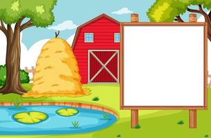 Empty Banner Board in Nature Farm Scenery vector