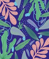 Tropical leaves and foliage background vector