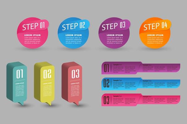 Colorful modern 3d banner Infographics