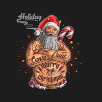 Santa Claus with tattoos vector