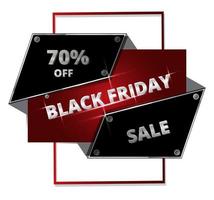 Metallic geometric Black Friday sale banner vector