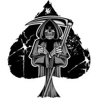 Grunge spade with grim reaper vector