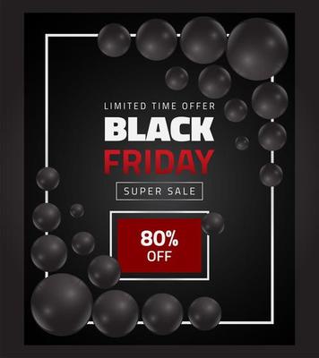 Black Friday sale banner with black balloons