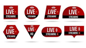 Set of live video streaming banners vector