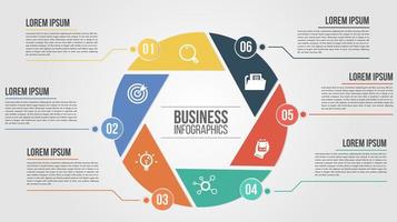 Plantilla de infografía circular para diagrama de ciclo. vector