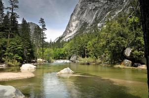 Wide river in Yosemite National Park photo