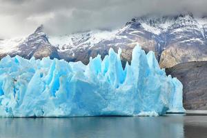 Blue icebergs at Grey Glacier in Torres del Paine photo