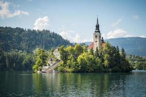 Church on an island in Bled, Slovenia