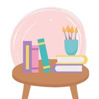 Little table with books vector