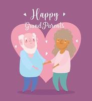 abuelo y abuela juntos enamorados vector