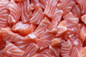 Small pieces of salmon fillet photo