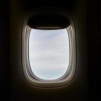 Open airplane window photo