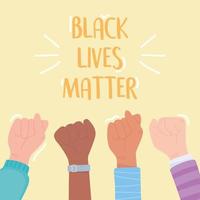 Black lives matter and stop racism awareness campaign vector