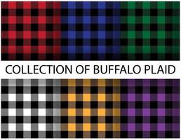 Colorful buffalo plaid seamless patterns vector