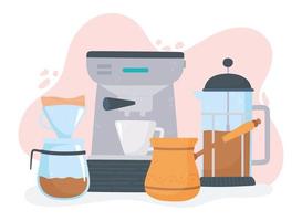 Coffee brewing methods set vector